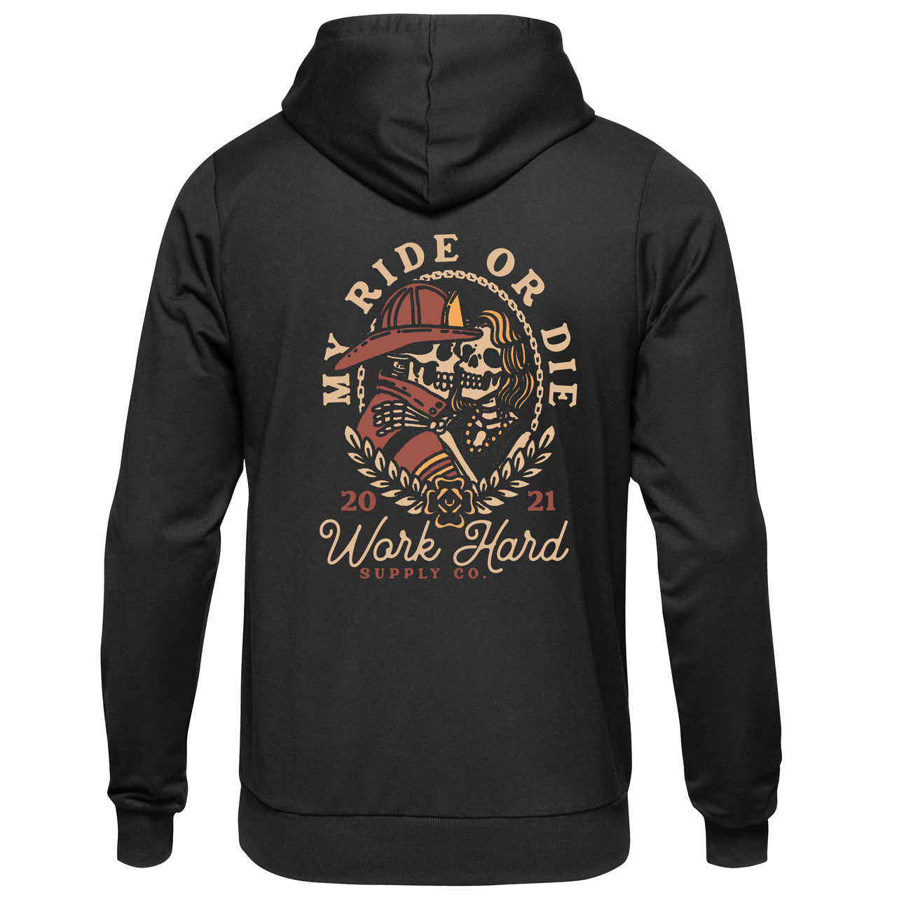 My Ride Or Die Firefighter Hoodie-Work Hard Supply Co.